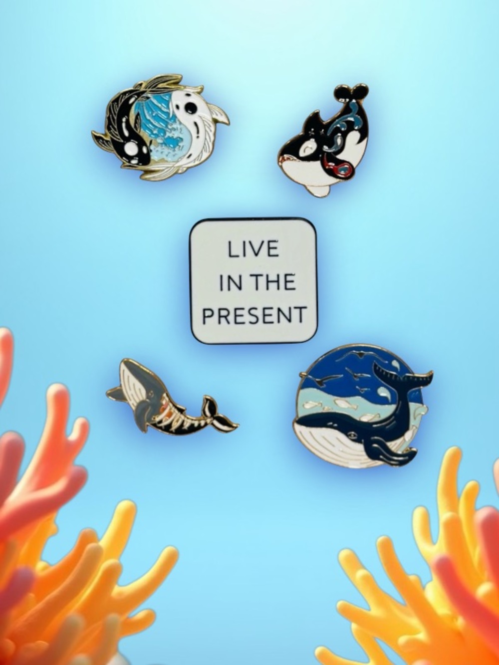 ‘All Is Whale’ Enamel Pins Set of 5